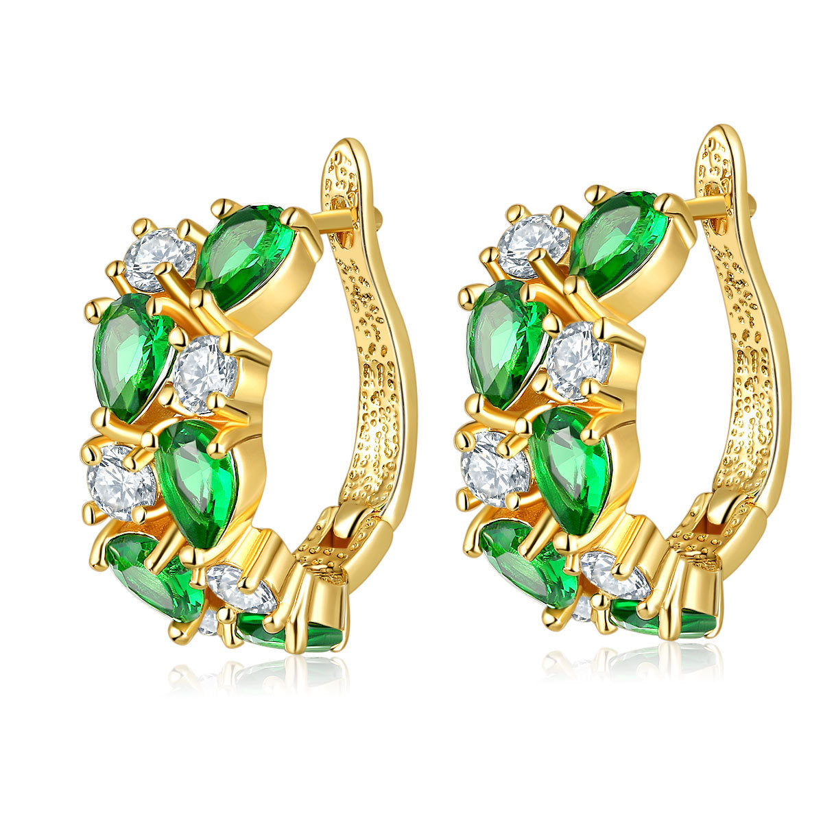 Wholesale Colorful Crystal Zircon Rose Gold Earrings