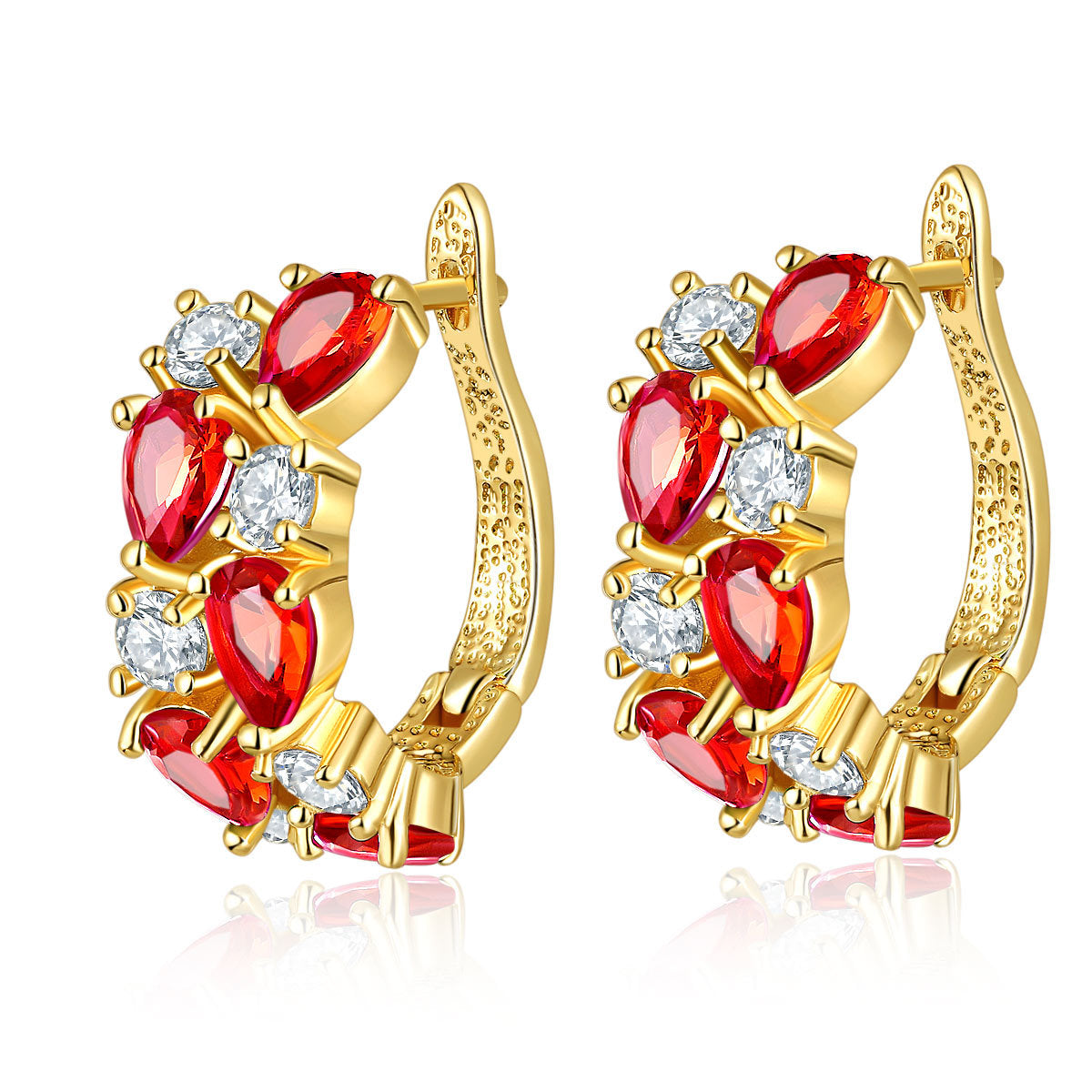 Wholesale Colorful Crystal Zircon Rose Gold Earrings