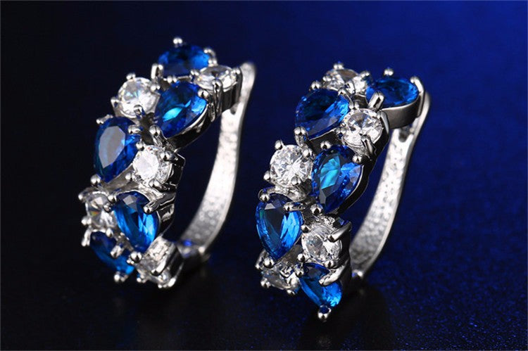 Wholesale Colorful Crystal Zircon Rose Gold Earrings