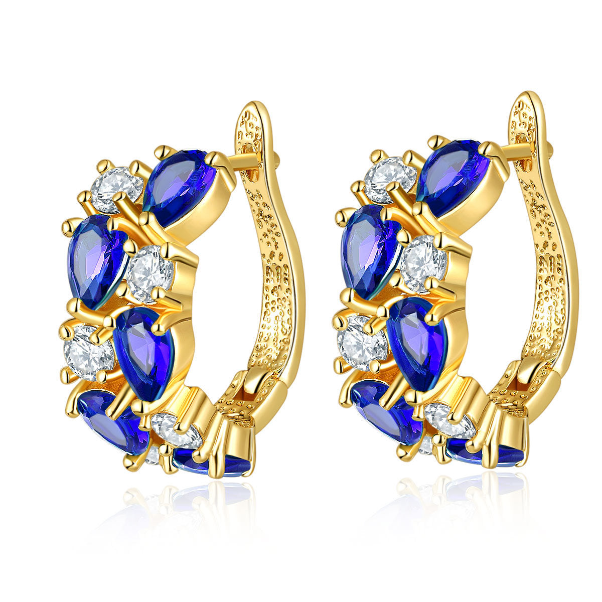 Wholesale Colorful Crystal Zircon Rose Gold Earrings