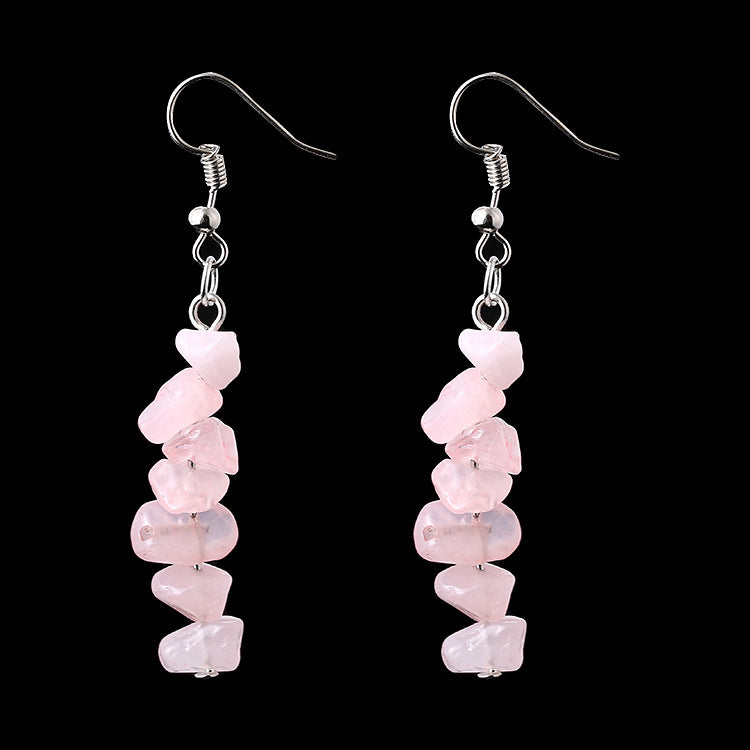 Wholesale Asian Hot Sale Irregular Natural Crystal Stone Beaded Earrings
