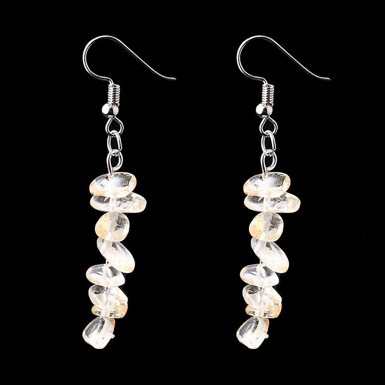 Wholesale Asian Hot Sale Irregular Natural Crystal Stone Beaded Earrings