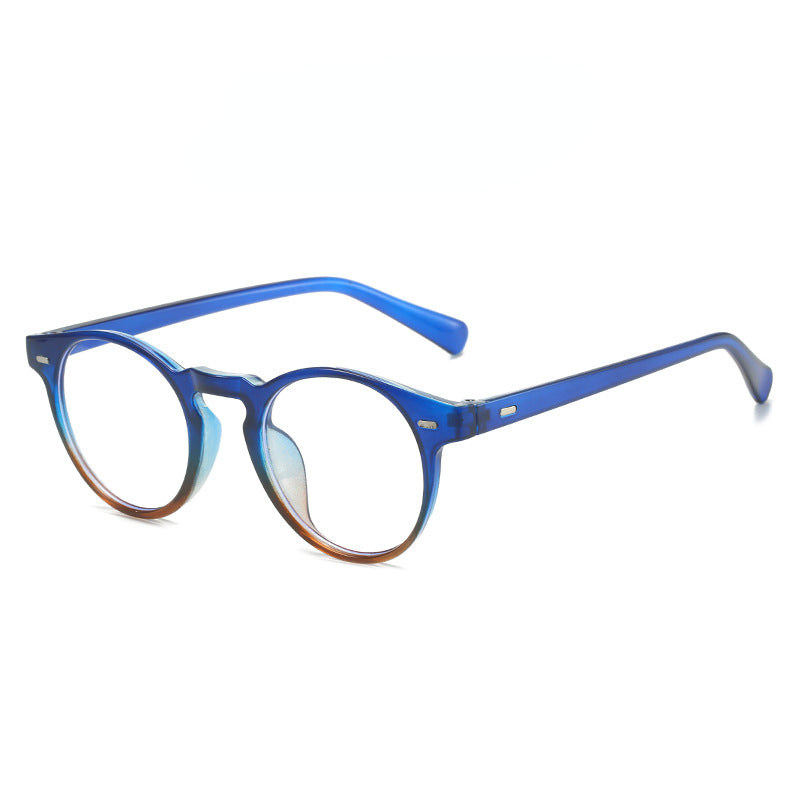 Wholesale Round Frame Rice Nail Candy Colored Anti Blue Light PC Glasses