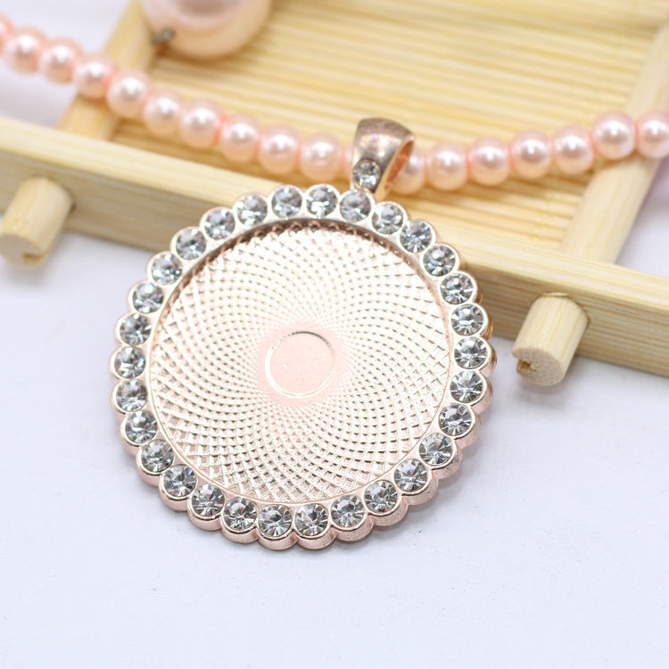 Wholesale 30mm Perfect Round Alloy Necklace Pendant Bottom Accessories