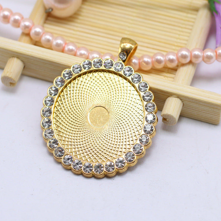 Wholesale 30mm Perfect Round Alloy Necklace Pendant Bottom Accessories