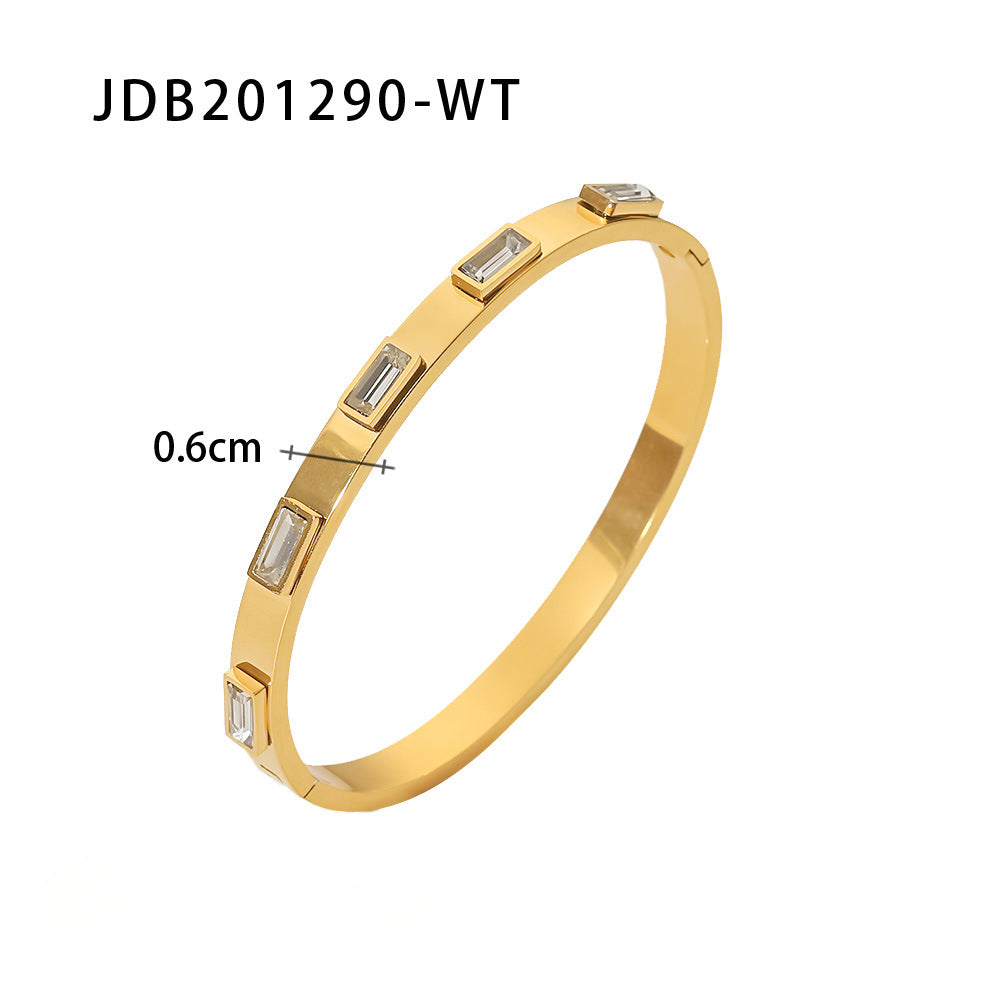 Wholesale Titanium Steel Stainless Steel Zircon Inlaid Bracelet