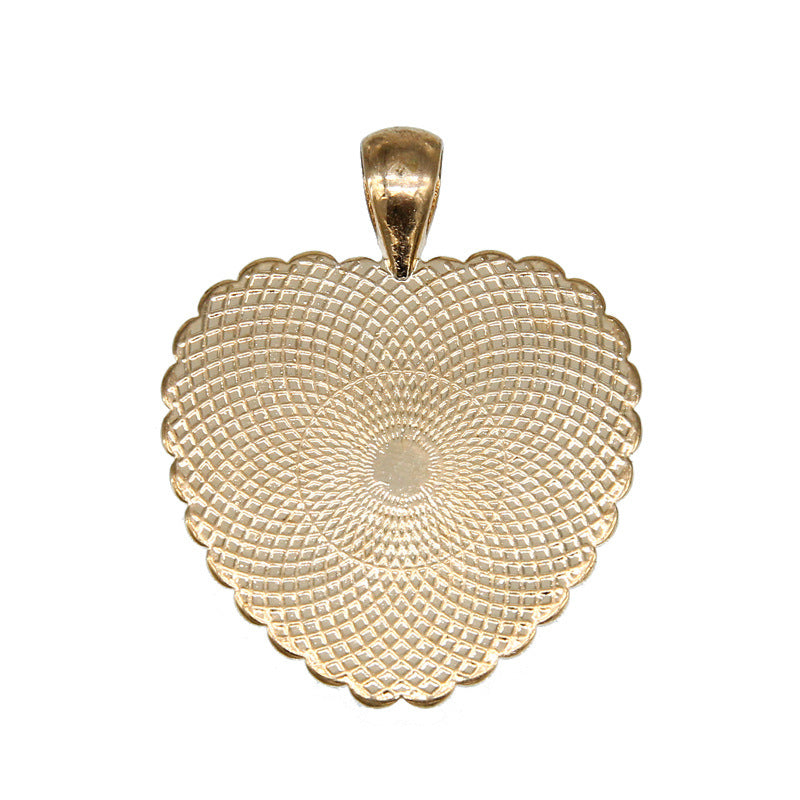 Wholesale 100PCS/PACK Alloy 25mm Peach Heart Diamond Time Gemstone Base