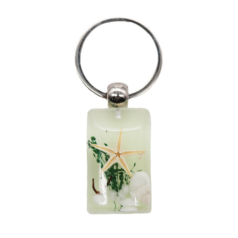 Wholesale 12pcs Creative Glue Resin Starfish Keychain