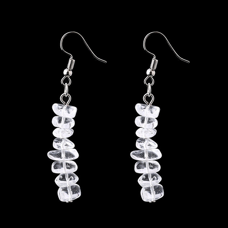 Wholesale Asian Hot Sale Irregular Natural Crystal Stone Beaded Earrings