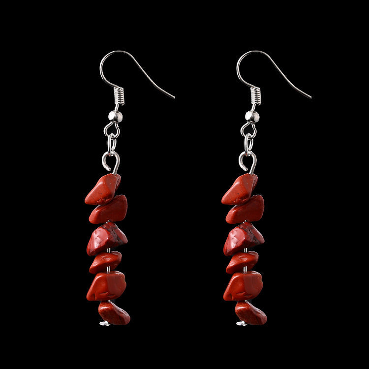 Wholesale Asian Hot Sale Irregular Natural Crystal Stone Beaded Earrings