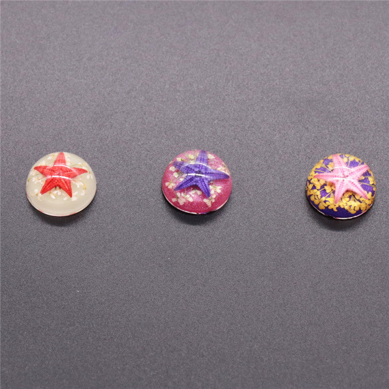 Wholesale 50pcs Natural Starfish Resin Glue Patch 18mm 20mm DIY Jewelry Accessories