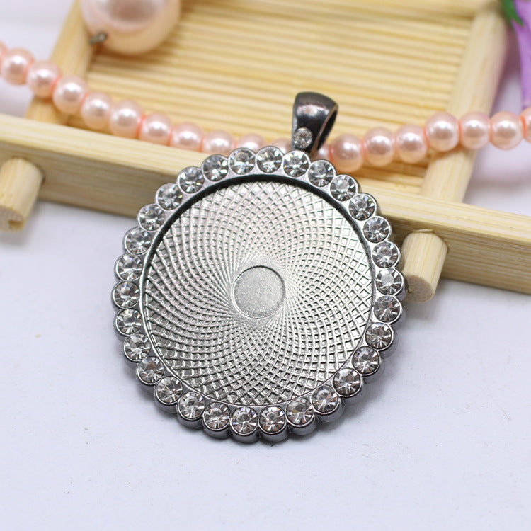 Wholesale 30mm Perfect Round Alloy Necklace Pendant Bottom Accessories
