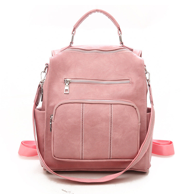 Wholesale PU Leather Shoulder Document Retro Style Backpack