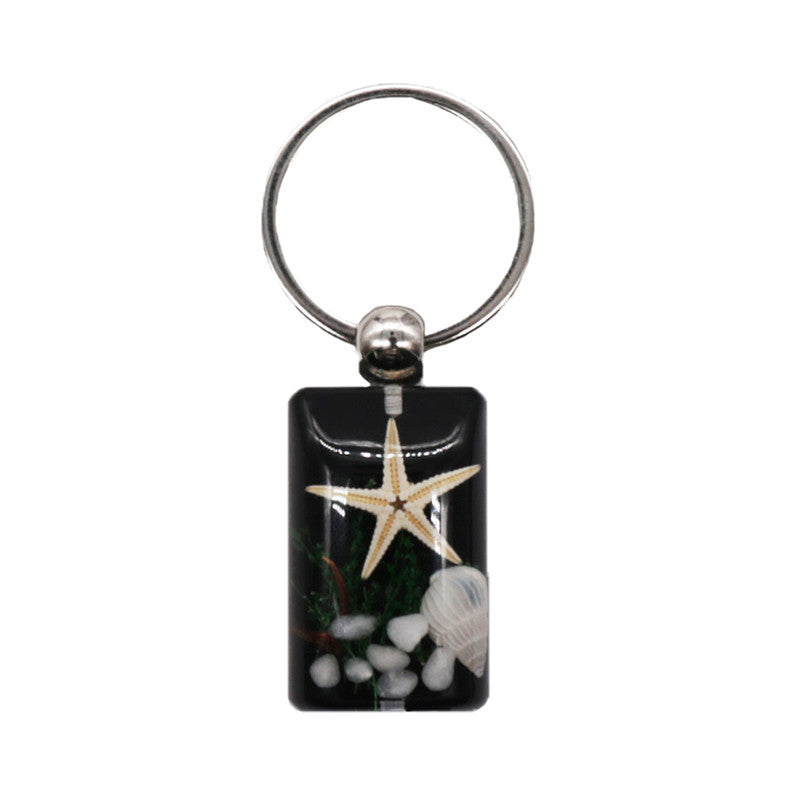 Wholesale 12pcs Creative Glue Resin Starfish Keychain