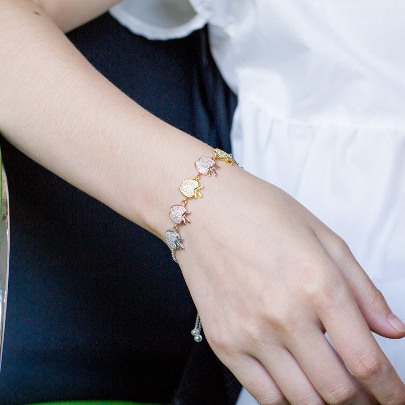 Wholesale Apple Micro Inlaid Zircon Temperament Bracelet