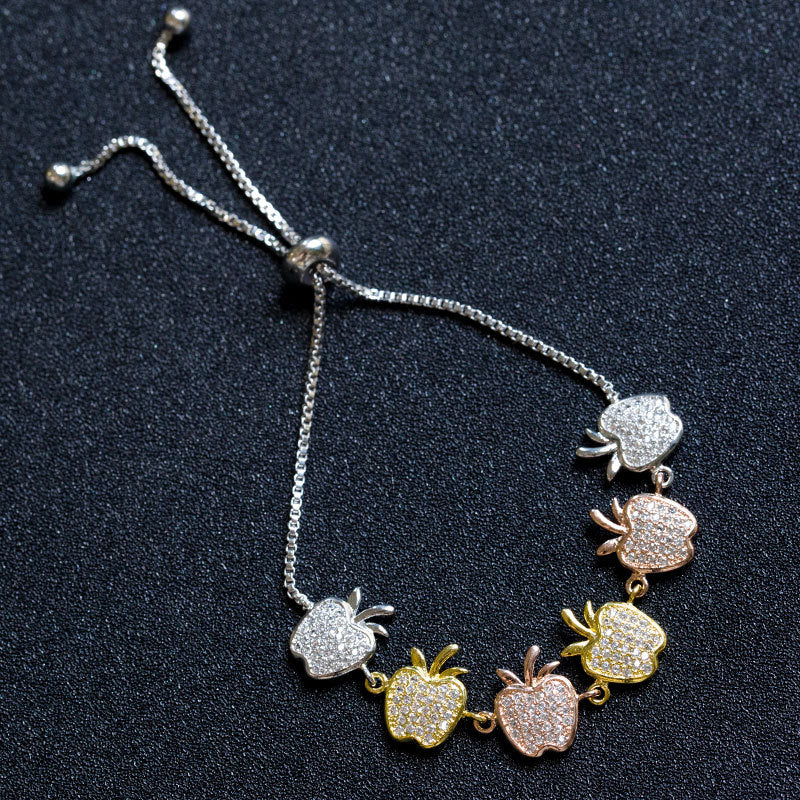 Wholesale Apple Micro Inlaid Zircon Temperament Bracelet