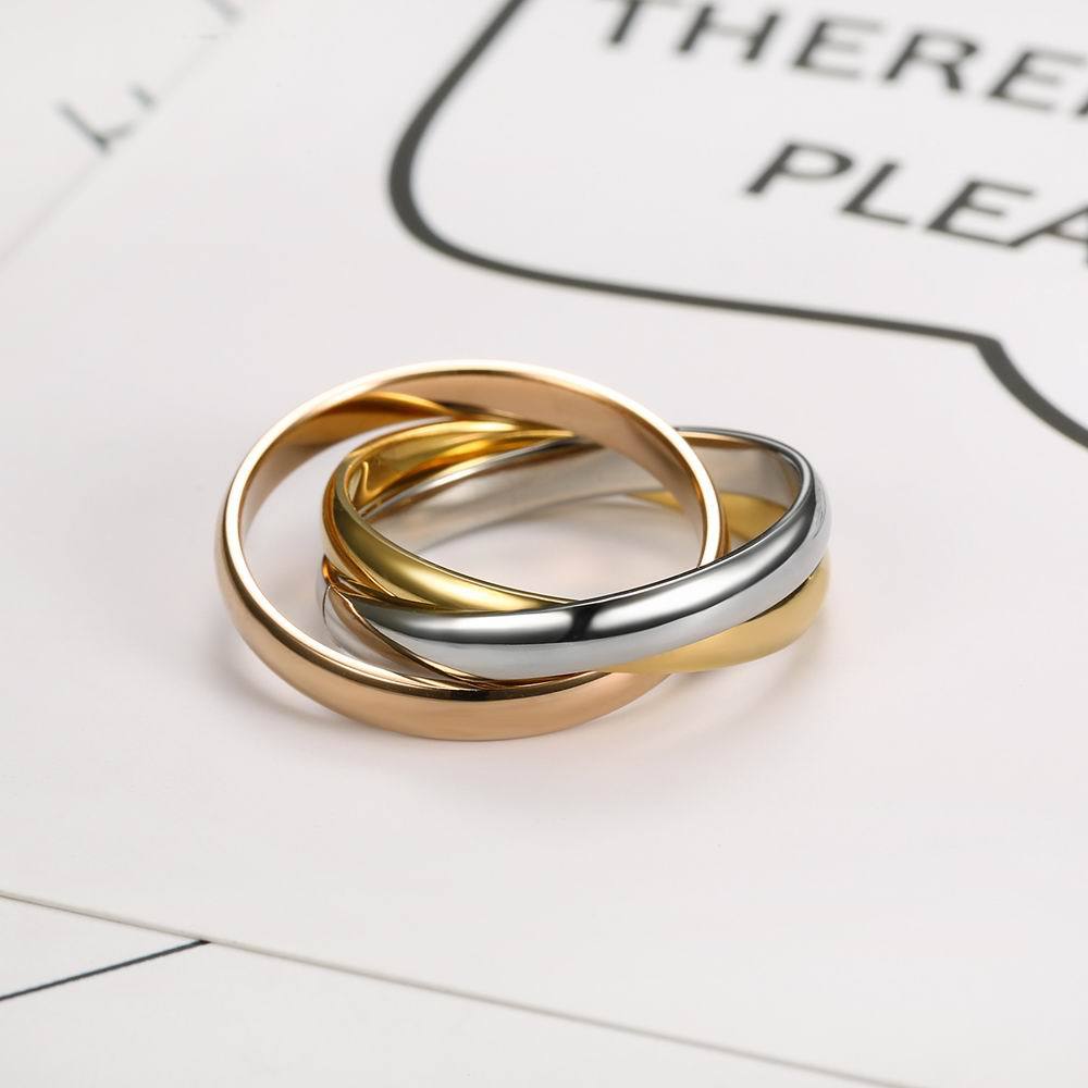 Wholesale Three-ring stainless steel ring Mobius ring