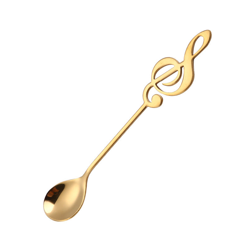 Wholesale Creative note spoon 304 stainless steel coffee spoon mixing ice spoon