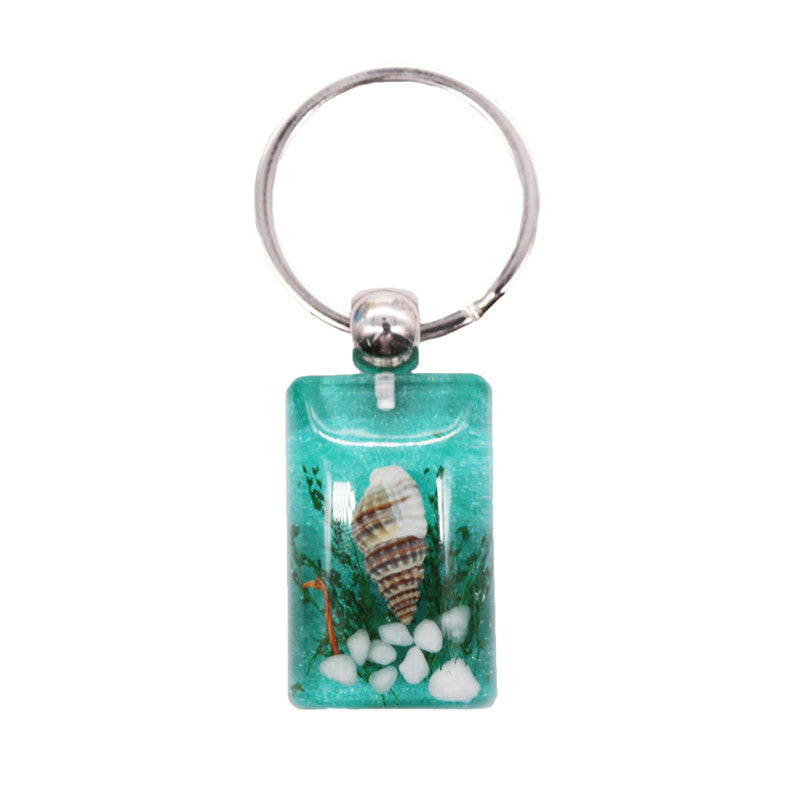 Wholesale 12pcs natural conch shell keychain