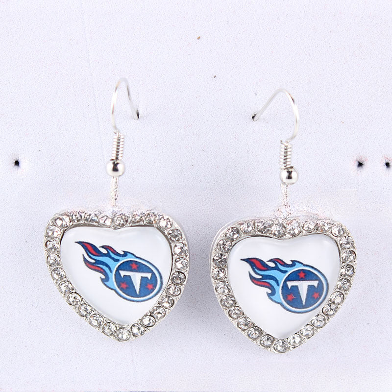 Wholesale Peach Dot Diamond Logo Earrings