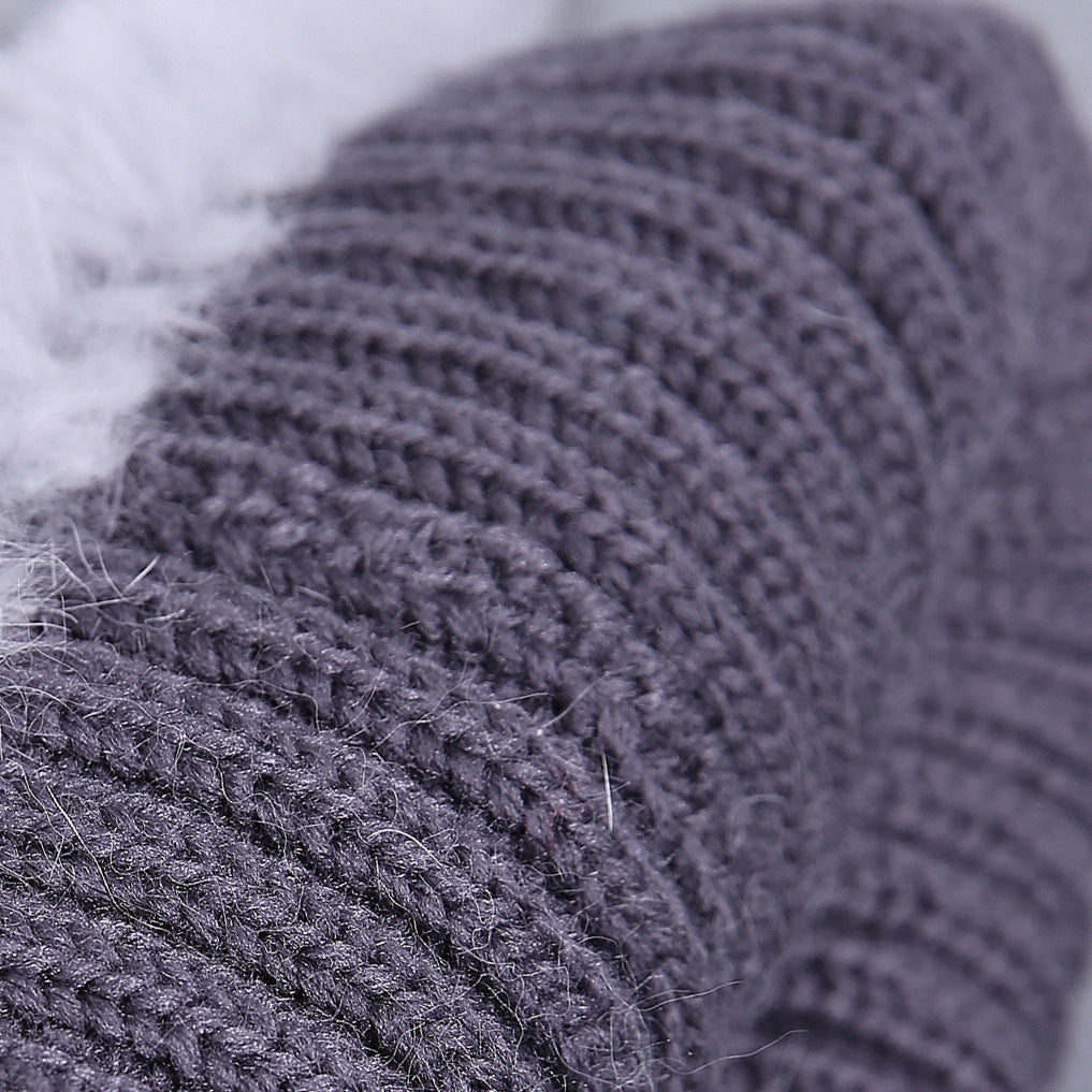 Wholesale Rex Rabbit Fur Woven Fur Hat Autumn and Winter Warm Thickened Knitted Hat