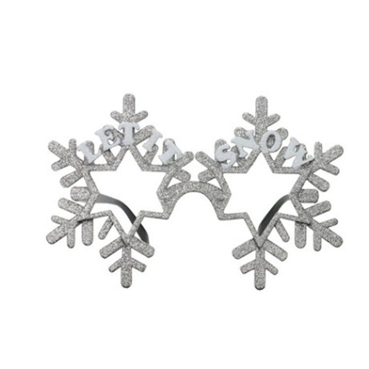 Wholesale 12PCS/Park PC Christmas Silver Glitter Snow Glasses