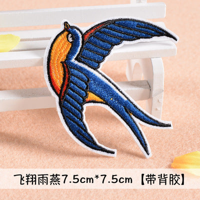 Wholesale DIY Embroidery Fabric Patches Fish Swallow Clothes Hat Accessories