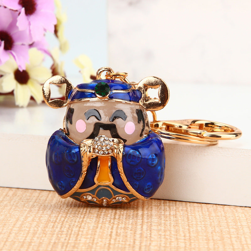 Wholesale Chic Swan Rhinestone Car Keychain Bag Charm Metal Key Ring For Women Wedding Gift Accessory