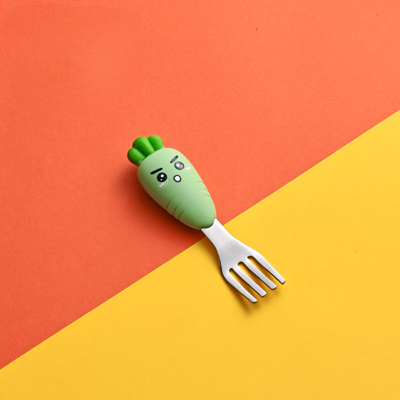 Wholesale Expression Radish Silicone Fork and Spoon Set