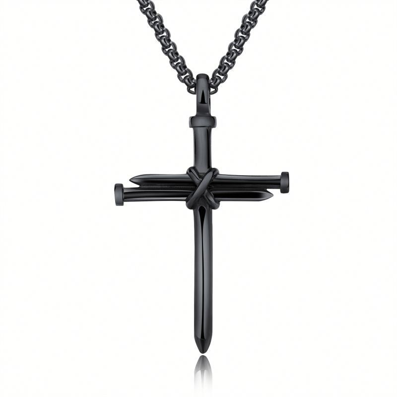 Wholesale Titanium Steel Cross Nail Pendant Necklace