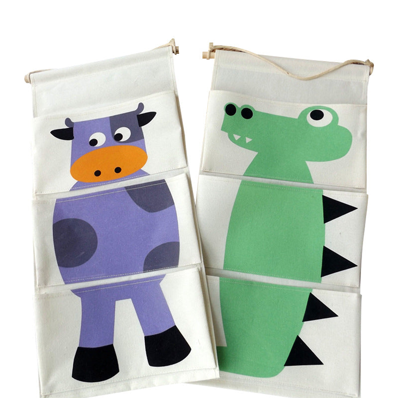 Wholesale Cotton and Linen Cartoon Animal Storage Hanging Bags
