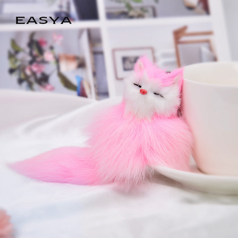 Wholesale Little Fox Car Pendant Plush Keychains