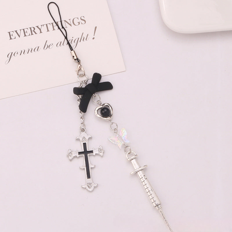 Wholesale Metal Cross Syringe Keychain