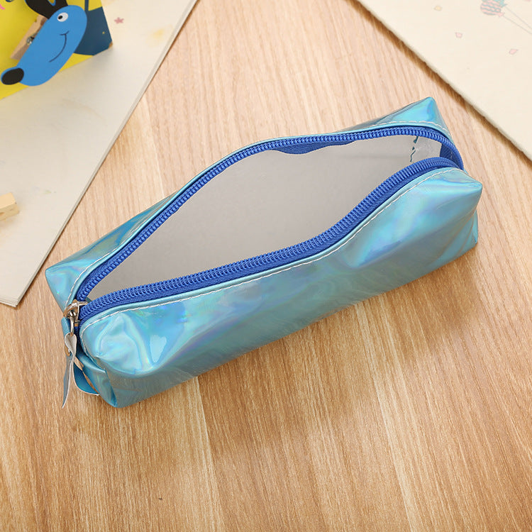 Wholesale Laser Colorful Leather Pen Bags with Large Capacity Pencil Bags
