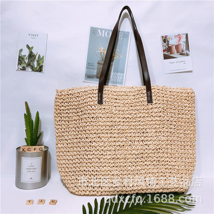 Wholesale Two-purpose Bag Simple and Fashionable Crochet Bag Straw Woven Bag