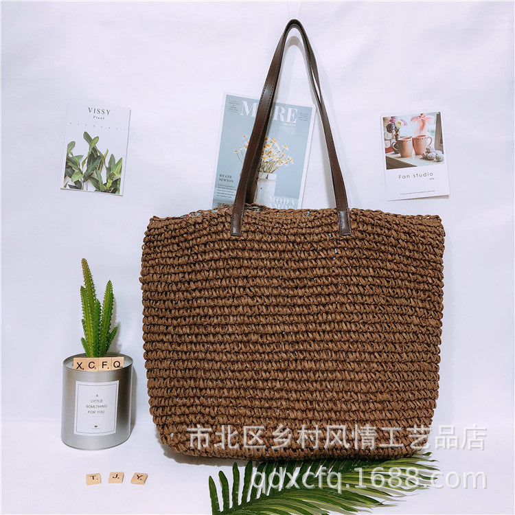 Wholesale Two-purpose Bag Simple and Fashionable Crochet Bag Straw Woven Bag