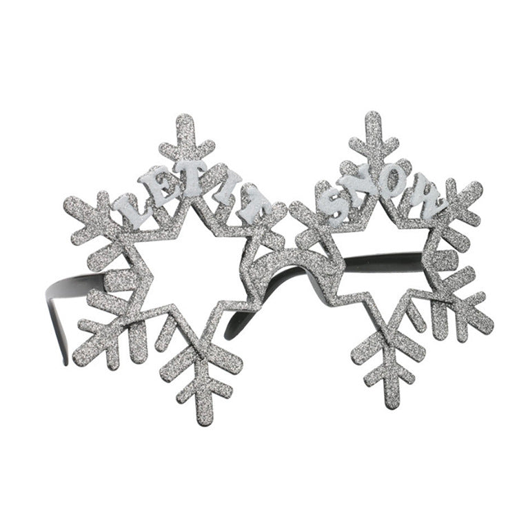 Wholesale 12PCS/Park PC Christmas Silver Glitter Snow Glasses