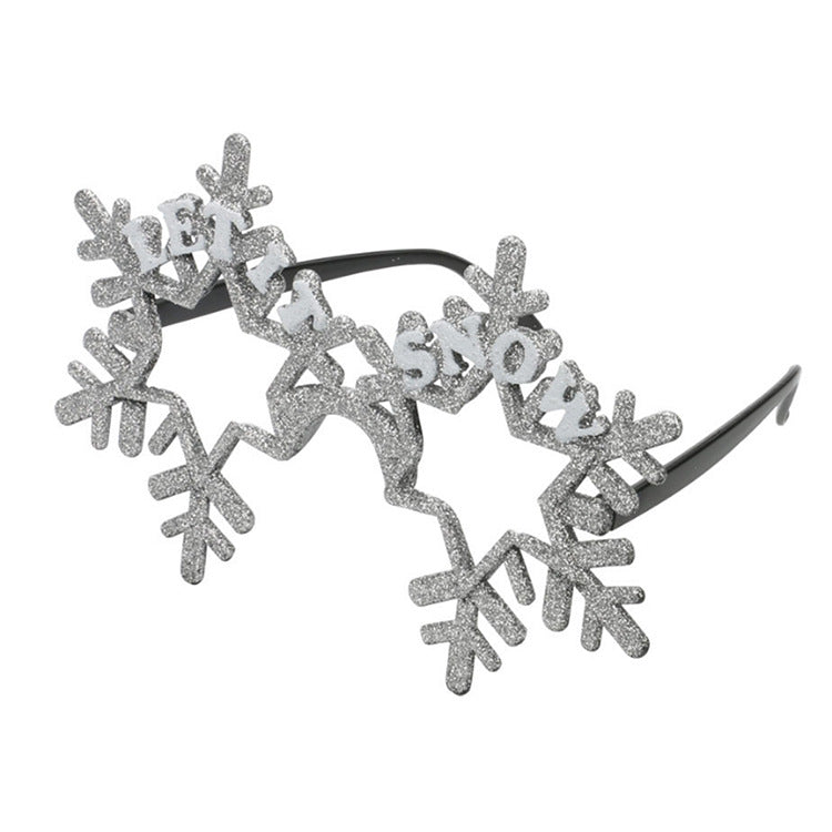 Wholesale 12PCS/Park PC Christmas Silver Glitter Snow Glasses