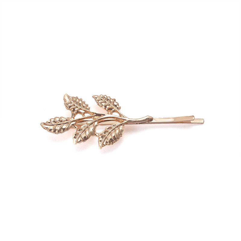 Wholesale retro Mori hair accessories olive branch hairpin beautiful bride alloy headdress tree leaf side clip