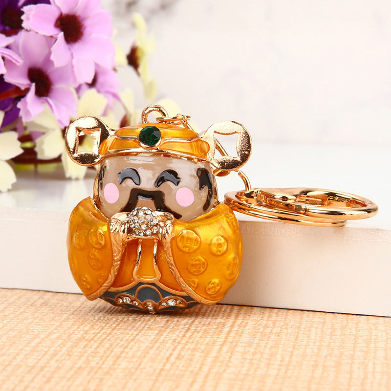 Wholesale Chic Swan Rhinestone Car Keychain Bag Charm Metal Key Ring For Women Wedding Gift Accessory