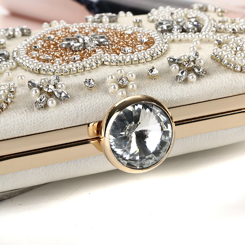 Bolso de noche de perlas de satén al por mayor satén