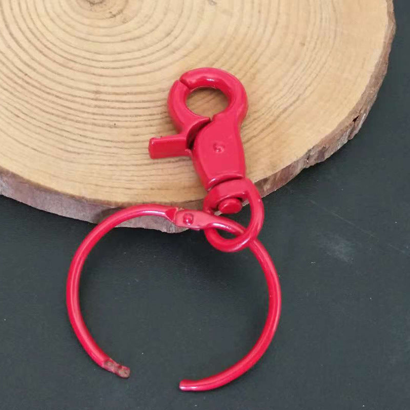 Wholesale 20pcs of Colored Painted Circular Alloy Buckle Keychain DIY Accessories