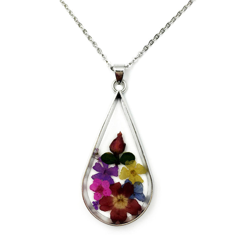 Wholesale 6pcs Handmade Epoxy Dried Flower Necklace Earrings Combination Set