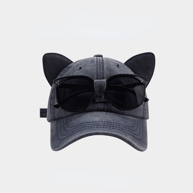 Wholesale Cotton Cat's Ears (Steamed Cat-ear Shaped Bread) Sunglasses Baseball Cap