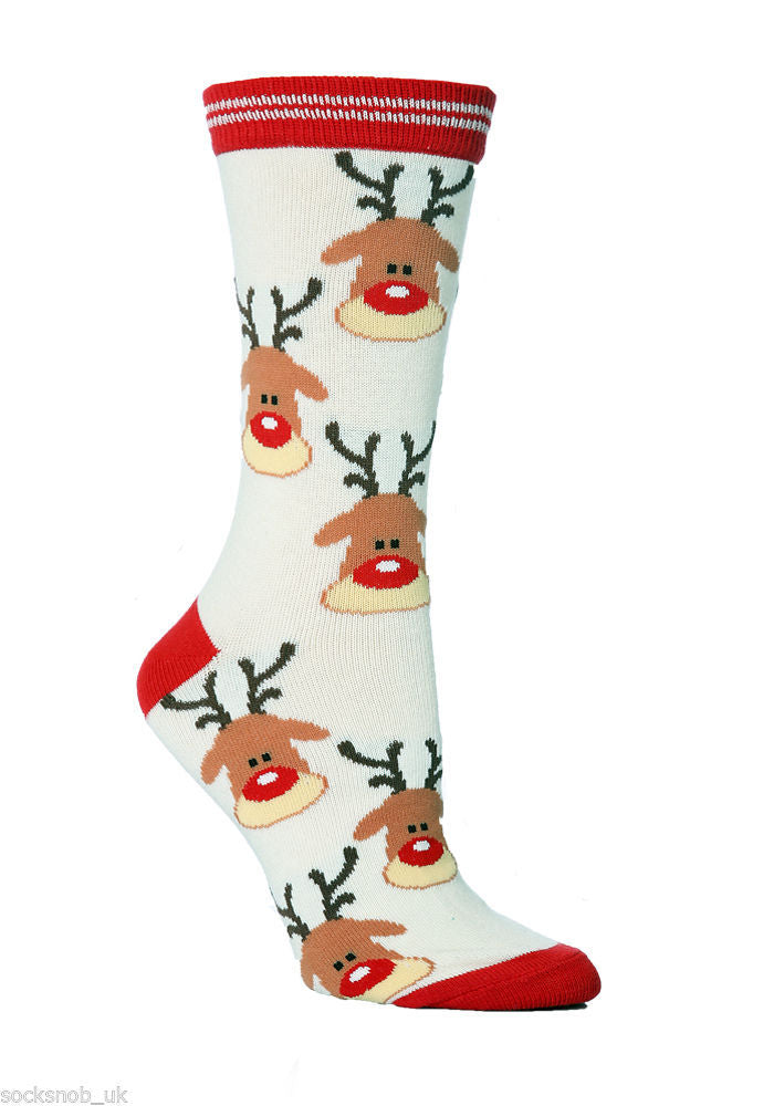 Wholesale Christmas Elk Cotton Mid-calf Socks