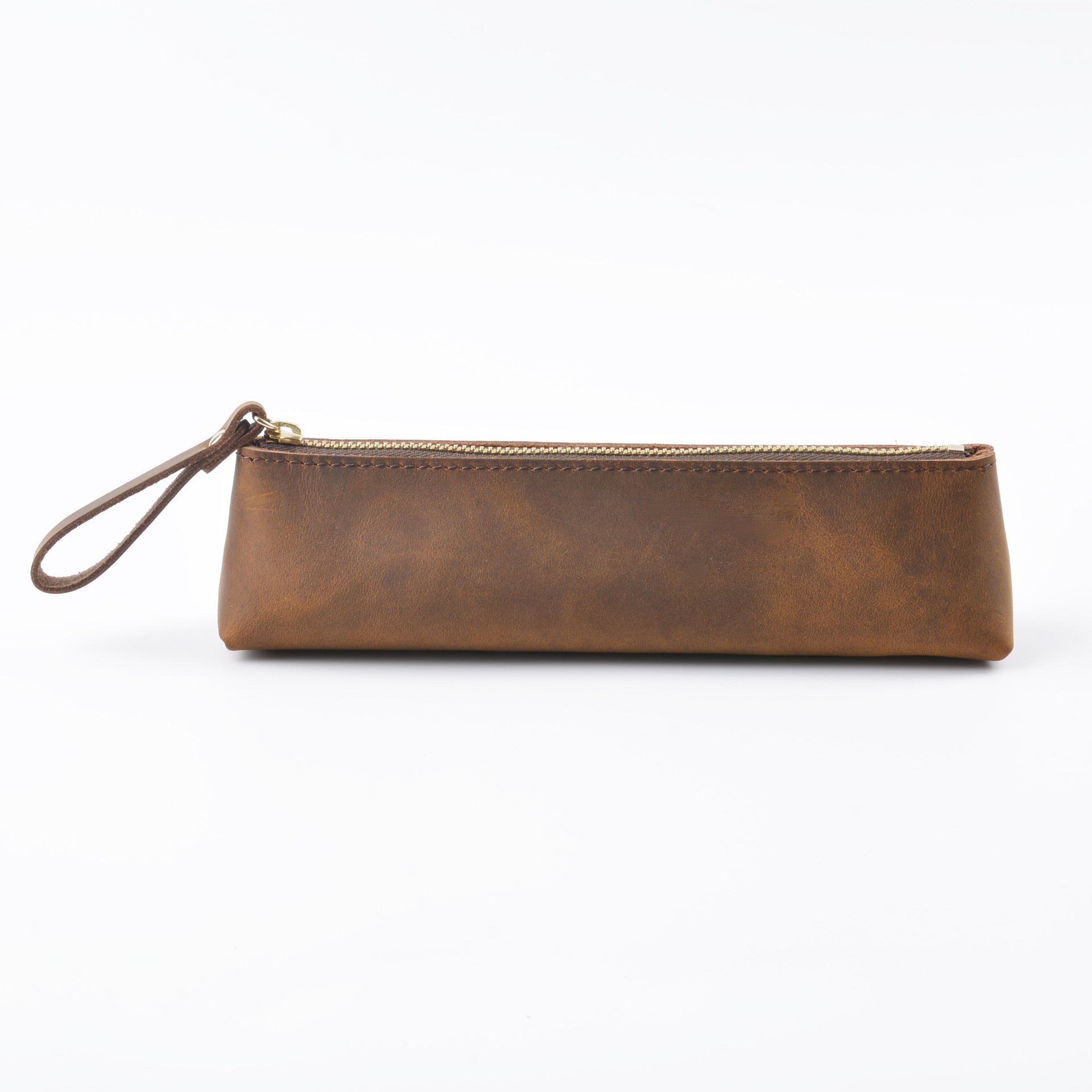 Wholesale Vintage Genuine Crazy Horse Leather Pencil Case