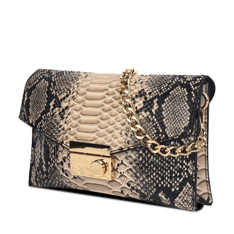 Wholesale One Shoulder Retro Simple Flip Up Serpentine Handbag