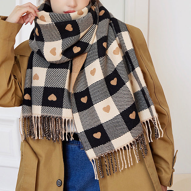 Wholesale 2023 Autumn and Winter New Imitation Cashmere Double Sided Tassel Scarves