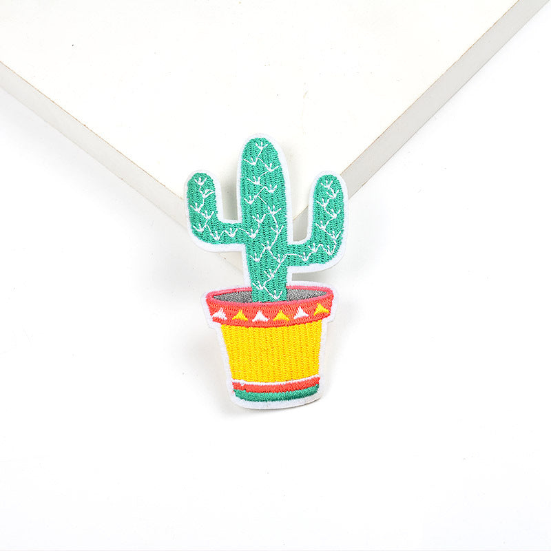 Wholesale DIY Embroidery Patches Cactus Clothes Hats Accessories