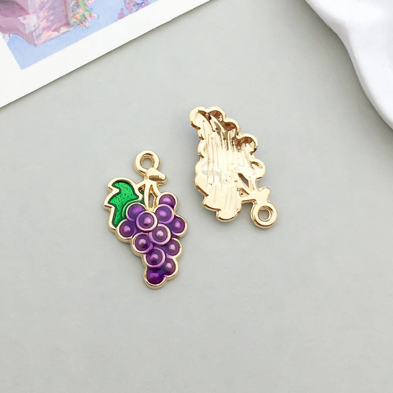 Wholesale Mix 30 Purple Drip Oil Alloy Cute Cartoon Simulation Animal Pendant